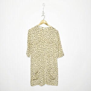 EQUIPMENT Femme Aubrey Shift Dress 100% Silk Georgette CHEETAH DRESS womens XS